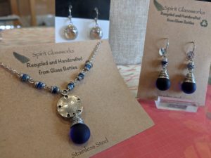 Spirit Glassworks matching necklace and earrings