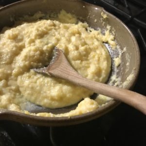 Small Flameware Skillet with Polenta