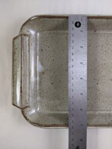 Width Measurement of Clay Coyote Flameware Fish Tray