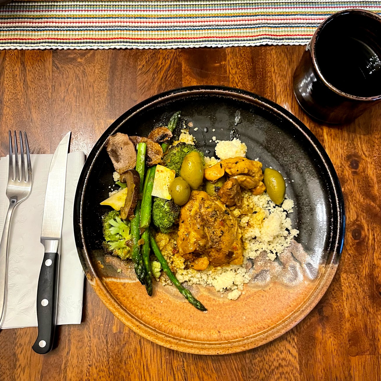 Flameware Feast Chicken Tagine with Roasted Veggies and Couscous