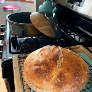 Clay Coyote No Knead Bread Baker in Action for BLTs