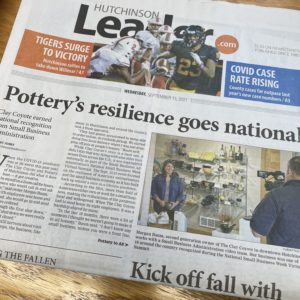 Clay Coyote featured in Hutchinson Leader for Small Business Week 2021