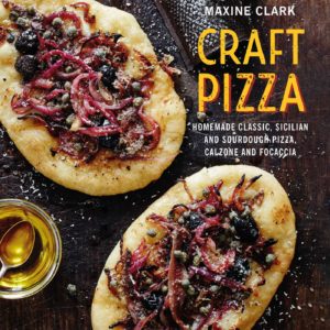 The cover of Craft Pizza featuring caramelized red onion pizzas with capers and olives