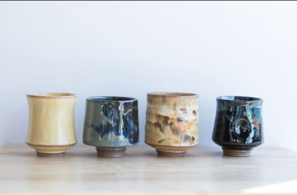 Clay Coyote Wine Cups lined up