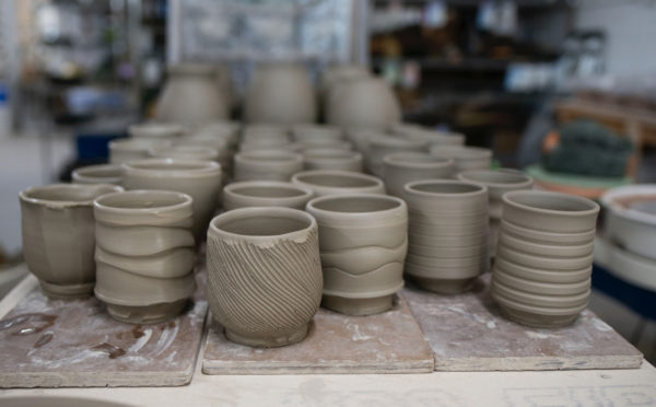 Wine Cups being made in the studio