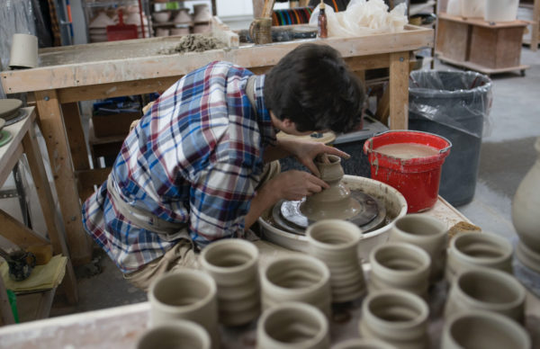 Wine Cups being made in the studio