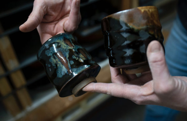 Wine cups coming out of the kiln