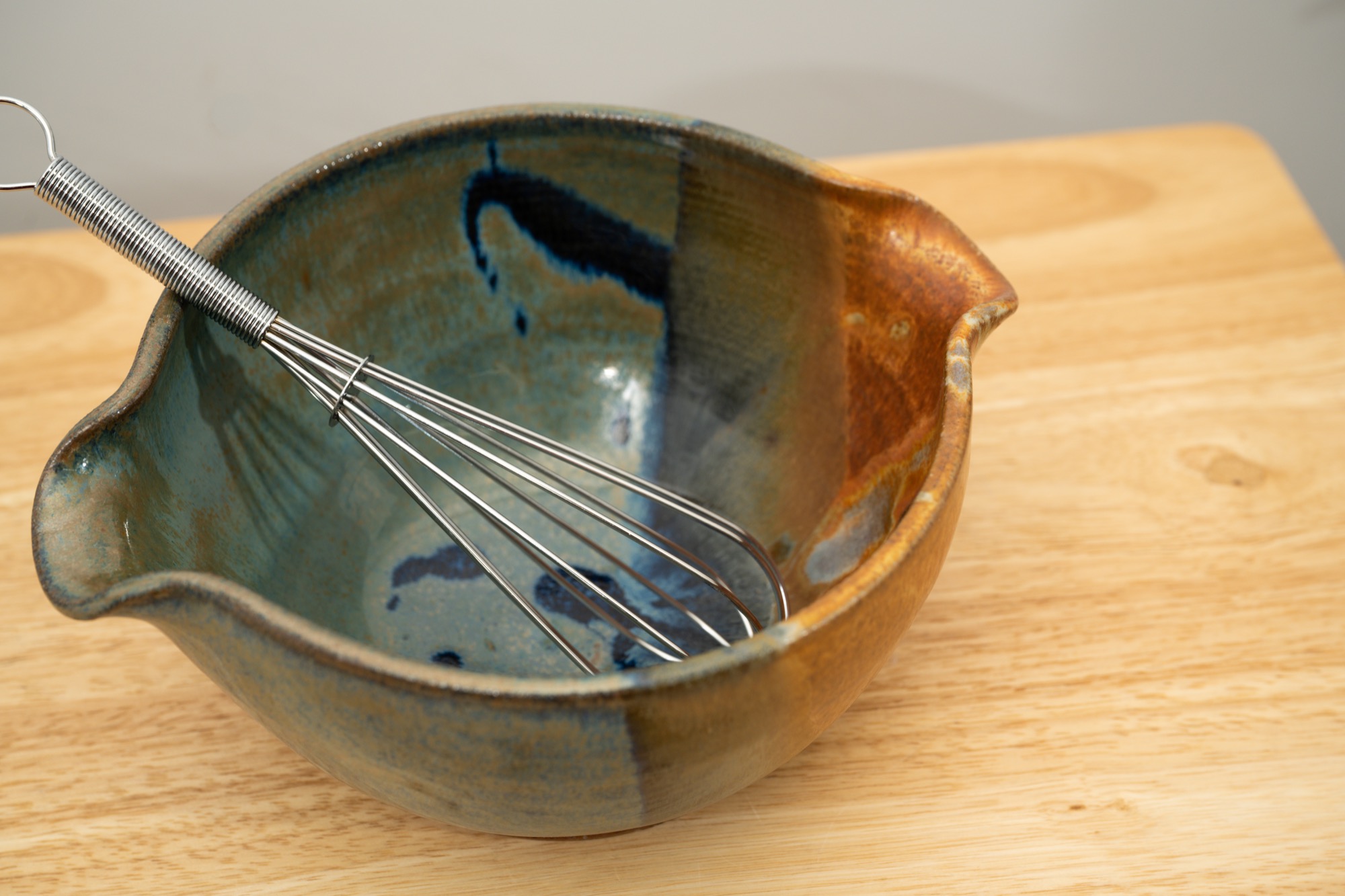 Clay Coyote Mixing Bowl with wire whisk